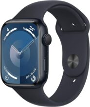 Apple Watch Series 9 (GPS, 45 mm) Smartwatch mit Aluminiumgehäuse und Sportarmband